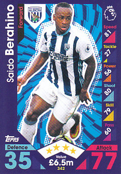 Saido Berahino West Bromwich Albion 2016/17 Topps Match Attax #342